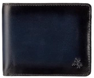 VISCONTI Geldbörse Herren Leder Portemonnaie mit RFID Schutz mit Tap'n'Go Fach Echtleder Geldbeutel Groß für Männer mit Münzfach l Portmonee Brieftasche Wallet mit Geschenk-Box - Blau
