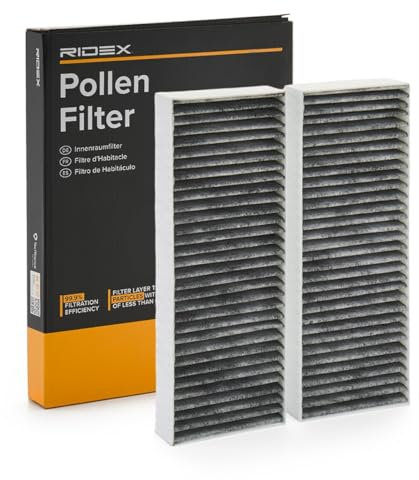 RIDEX Filtro abitacolo 424I0672 Filtro al carbone attivo Altezza: 25 Larghezza: 100 Lunghezza: 264