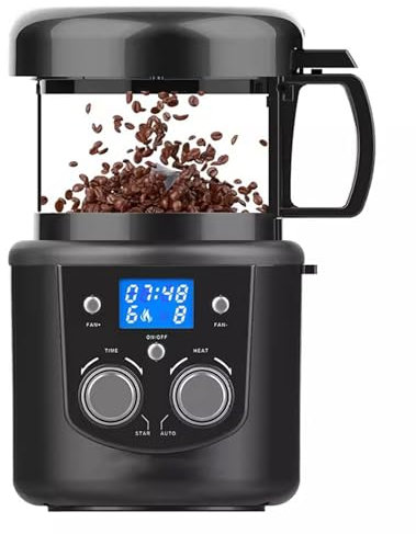 Coffee Bean Roaster Electric Machine - LCD Display, Timer, Adjustable Wind Speed - Ideal for Cafe Shop, Restaurant, Home Office - Automatic Hot Air Roasting Device
