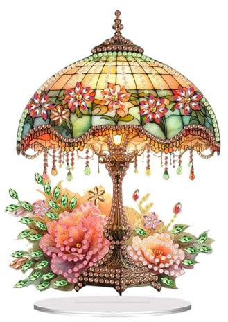 Generisch Diamond Painting Tischdeko,Blume Desktop Deko,Diamant Painting,Diamant Malerei Tisch Ornamente für Zuhause,Büro,Dekoration,Geschenk für Familie
