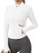 IECCP Ladies Tops Women Activewear Gym Running T-Shirts Long Sleeve Sport Workout Fitness Clothes Shirts & Tees Active Wear White S