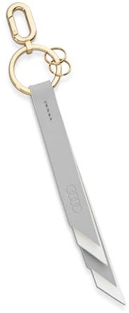 Audi 3182400200 Porte-clés pour femme en cuir avec passant Logo Gris/crème, gris, Taille unique, Classique