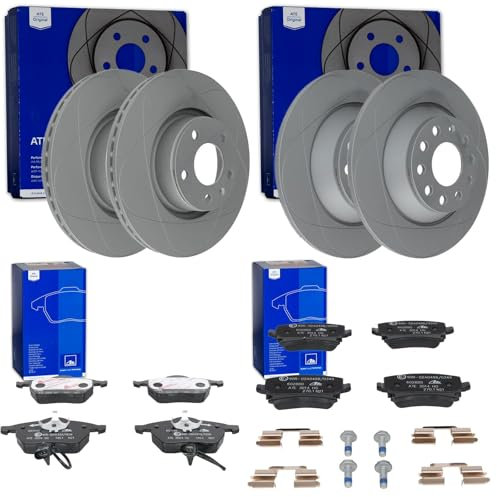 ATE PowerDisc Bremsscheiben + Beläge vorne + hinten passend für A6 4F C6