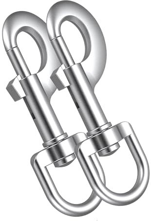 Chiusura a 4 pezzi per guinzaglio, chiusura girevole in acciaio inox per guinzagli e attività all'aperto, moschettone multifunzionale per portachiavi e accessori (4)