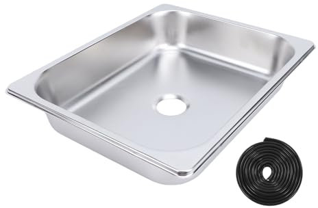 Évier de Camping-car, 325 X 265 X 65 Mm en Acier Inoxydable 304, évier de Cuisine, évier de Salle de Bain avec Joint en Caoutchouc pour Caravane, (Couleur acier inoxydable, poli