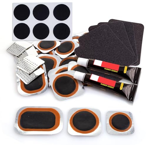 Kit de Reparación de Neumáticos de Bicicleta - Kits de reparación, 24 de Vulcanización Rustina, para bicicleta de montaña Cámara de aire, ATV, Neumático de motocicleta, Bicicletas de Carretera y de