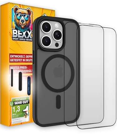 BEXX 360 Guard | Rundum-Sorglos-Paket | Für iPhone 16 Pro | Stoßfeste Hülle + 2X 9H Hochleistungs Schutzgläser | Maximaler Rundumschutz | Für MagSafe