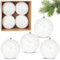 BRUBAKER Glitzer Weihnachtskugeln - 4er Set große Glitter Baumkugeln - 10 cm Christbaumkugeln Bruchsicher aus Kunststoff - Christbaumschmuck für Weihnachtsdeko - Weihnachtsbaumkugeln - Weiß