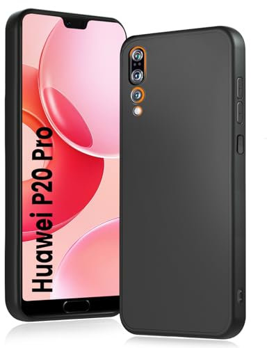 HuwaiH Handyhülle für Huawei P20 Pro Hülle, Anti-Schock Schutzhülle, Unterstützt kabelloses Laden, Antikratzer Anti-Fingerabdruck rutschfest Schwarz TPU Hülle für P20 Pro