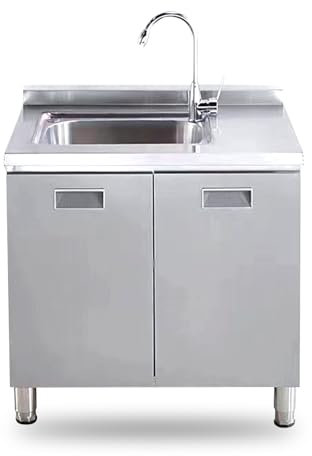 Fregadero de Cocina y Muebles Combinado Muebles, Lavamanos for Interior Exterior, for Restaurante Lavandería Bars Camping(70cm/28in-L)