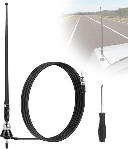 DBREAKS Antenna Radio Marina Impermeabile AM FM Universale 16'', Gomma, per Barche, Yacht, Trattori, Camper, Camion