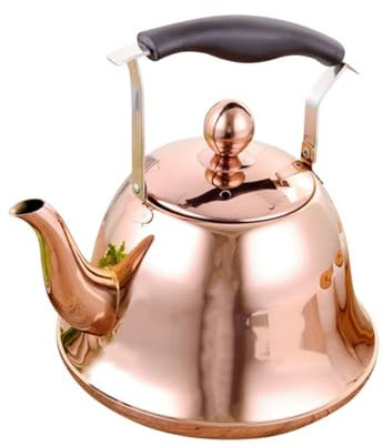 CIYODO 1piece Stainless Steel Whistling Kettle Induction-Ready Teapot Scalding Design for Home and Kitchen Use Housewarming Safe and Rose Gold Finish