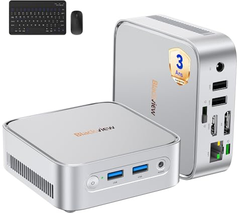 Blackview 【Set Completo】 MP50 Mini PC AMD Ryzen 5 (16GB RAM 512GB SSD) con Tastiera e Mouse Inclusi, Grafica Vega 8 Desktop PC, Win 11 Pro,HDMI/DP 4K@60Hz, WiFi 5/BT 4.2, Computer per Ufficio e Casa