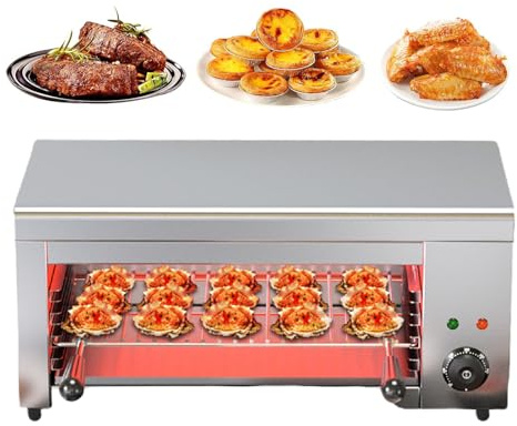 TBANVOO Forno Grill per Formaggio a Parete in Acciaio Inossidabile con Temperatura 122-572°F, 2000W Salamandra Elettrica Fondi Formaggio per Panini Cheese Steak