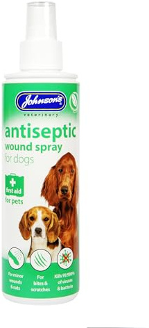 Johnsons Antiseptic Wound Spray for Dogs 200ml - Hypochlorous, Fast Recovery, Antibacterial & Vegan