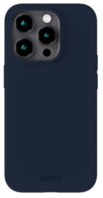 holdit Silikonhülle iPhone 15 Pro - 0,8mm Ultra dünn Handyhülle Silikon - Trendy Slim Silicone case mit Voller Schutz (erhöhte Kante für Kameraschutz) - Midnight Blue