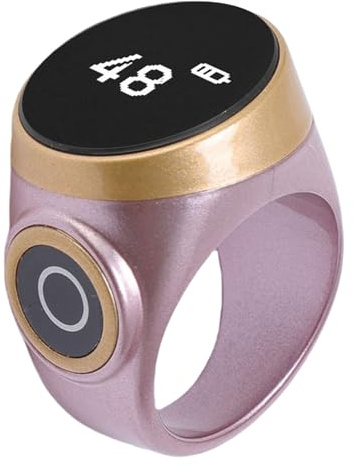 VBESTLIFE Smart Counter Ring, Digital Electronic Tasbih Zikr Ring mit LCD -Display für Muslimisches Islamisches Gebet, Arbeit, Sport, Sport (Roségolden)