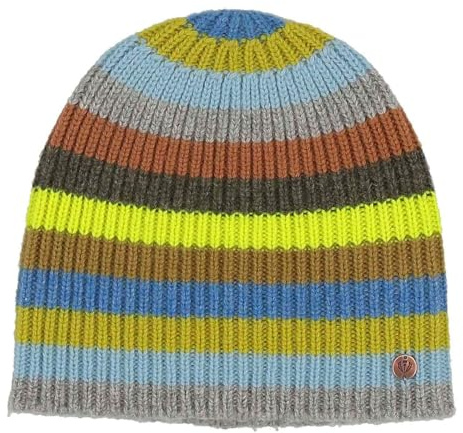 FRAAS Mütze Signature Multi Stripe Knit Slouch Beanie Granny Smith Mehrfarbig