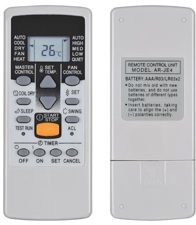 RYQIF Telecomando di ricambio adatto per Fujitsu AR JE5 AR JE4 AR JE6 AR PV1, telecomando di ricambio per condizionatore d'aria