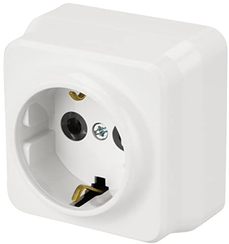 Aufputz Retro Steckdose, All-in-One, Serie G1 reinweiß