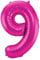 Folat 631990 - Folienballon Zahl 9 - magenta - ca. 86 cm