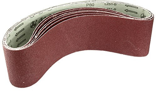 Sourcingmap 4-Inch x 36-Inch Aluminum Oxide Sanding Belt 80 Grits Sandpaper Lapped Joint for Belt Sander 6pcs