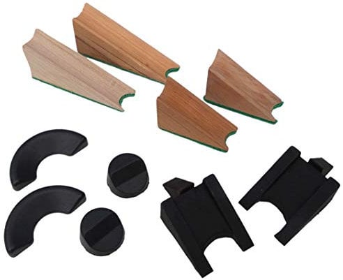 Acclaim Umpire Solid Rubber Bowling Measuring Wedges 2 Round 2.8 cm 2 Semi Circle 6cm Plus 2 x 2 Piece Hardwood Wedges & 2 Multi Angle Rubber