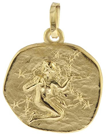 trendor Sternzeichen-Anhänger Jungfrau 333 Gold 16 mm Anhänger Tierkreiszeichen für Damen, Herren und Kinder, Echtgold, 08725-09