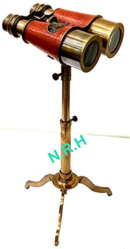 Fernglas aus Messing, antikes Vintage-Fernglas mit Stativständer, Schreibtisch, dekorativ