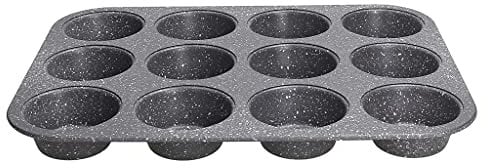Tognana Pure Roq, Stampo 12 Muffin, Alluminio, Nero