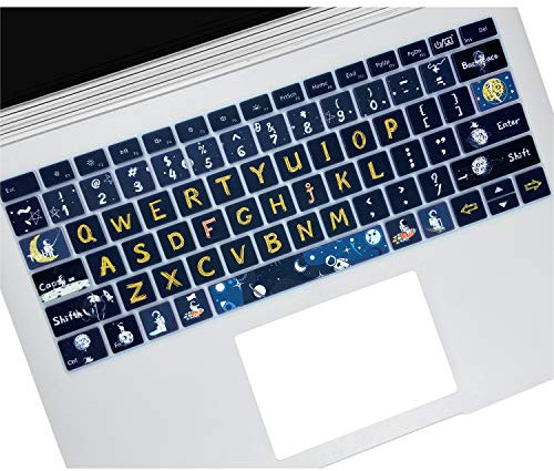Keyboard Cover for Microsoft Surface Book 2 13.5&15 inch/Surface Laptop 2017/Laptop2 2018, Silicone Skin Protector with Pattern, US Layout, Space Man