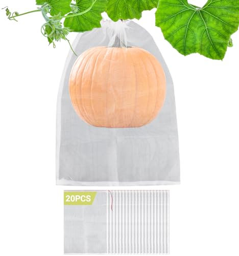 ENPOINT Netz-Beutel für Obstbaum, 20 Stück, 68.6x48.3 cm, Pflanzenschutz-Netzbeutel mit Kordelzug, Insektenschutz, Vogelschutz, Vogelschutznetz, Abdeckbeutel für Garten, Blumen, Obst, Baumsträucher