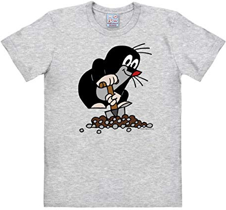 Logoshirt® Der kleine Maulwurf T-Shirt Damen & Herren – Grau-meliert, Kurzarm, 100 % Baumwolle, Offiziell Lizenziertes Originaldesign