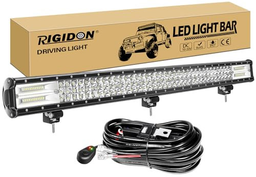 RIGIDON 40 Zoll 100 cm 540W Led Lichtbalken Mit Kabelbaum 12V 6000K Weiß Zusatzscheinwerfer Bar Spot Flut-Combo-Strahl Arbeitsscheinwerfer bar für SUV Offroad ATV UTV Traktor LKW 4x4 Auto