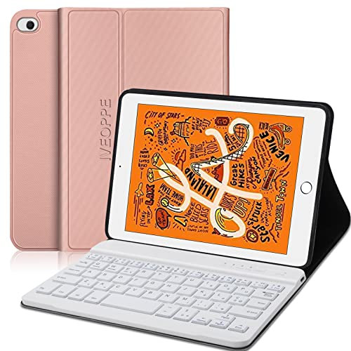 IVEOPPE Tastiera iPad Mini 5 7.9, Custodia Tastiera Bluetooth Wireless Staccabile Magnetica per iPad Mini 4/3/2/1 7.9, Oro Rosa