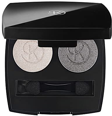 Korff Palette Ombretti Duo, Trucchi Make Up Occhi, 2 Colori, Effetto Illuminante, Finish da Naturale a Intenso, Trousse con Applicatore e Specchio, 03 Smoky Eyes