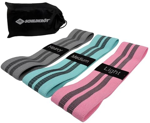 Schildkröt® Shaping Loop Set, rutschfeste Fitnessbänder, 3 Verschiedene Stärken, hervorragend geeignet für die Bereiche Shaping, Stretching und Fitness, inkl. praktischer Aufbewahrungstasche, 960224