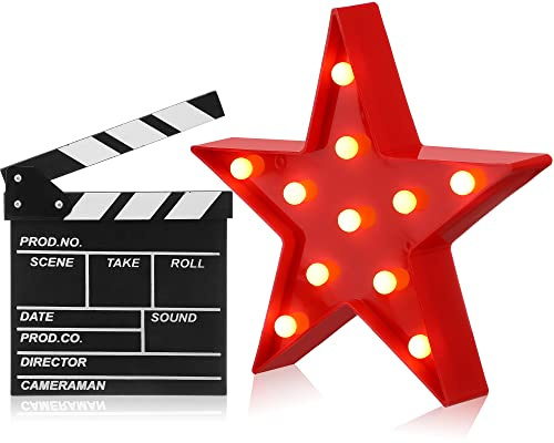 Tuanse 2 Pcs Movie Night Supplies Clapper for Moving Night Decorations