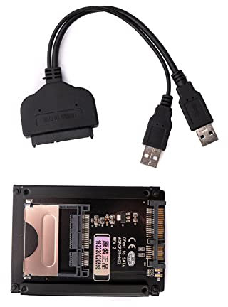 System-S CFast Card Adapter 2.5 zu SATA 22Pin zu 2x USB 3.0 2.0 Typ A Stecker für HDD SSD