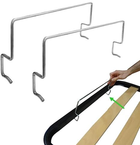 Evotrade 2x - Coppia di Fermamaterassi a Incastro per Letti - Ferma materasso per kit alza rete Letto Contenitore - Laterale frontale