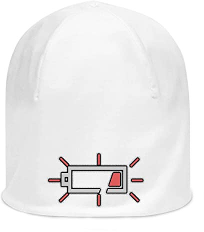 Warnung bei niedrigem Batteriestand, Unisex, dünne Baumwolle, Totenkopfmütze, Weiß, Schwarz , Einheitsgröße