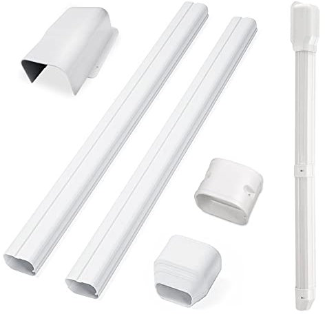 TAKTOPEAK 4'' 7.5 Ft PVC Decorative Line Cover Kit for Ductless Mini Split Air Conditioners & Central AC