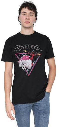 Cotton Soul Marvel Deadpool Unicorn Unisex T-Shirt, Schwarz, Größe S, Schwarz
