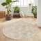 HomeNette Maschinenwaschbarer runder Teppich, 120 cm, rutschfest, fusselfrei, wasserdicht, beige runde Teppiche, Überwurf für Wohnzimmer, Bad, Schlafzimmer, Kreisteppich, Tokyo Collection Area Rugs