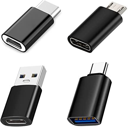 iZhuoKe 4 Stück USB-C Adapter, USB 3.0 OTG, Micro USB Auf Typ-C Buchse Zu Stecker, Kompatibel Mit PC, Galaxy Handys, Im Auto Und Mehr
