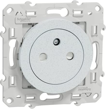 Schneider Electric - Odace - prise de courant 2P+T affleurante - blanc Recyclé- connexion rapide - S510052