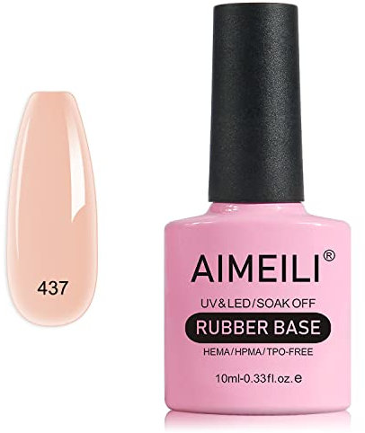 AIMEILI Rubber Base Gel Soak Off UV LED Rubber Base Coat Nägel Unterlack Gel Nagellack Maniküre 10ml (437)