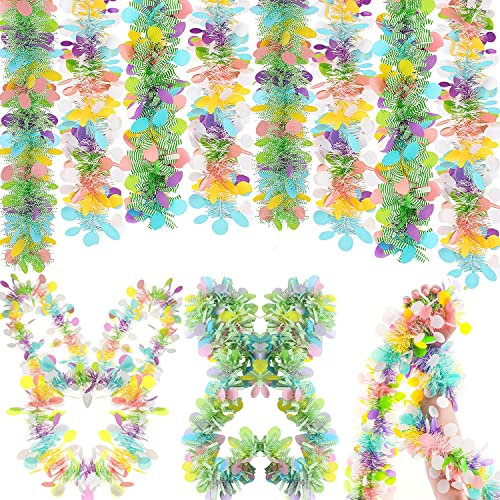 100 m Oster-Lametta-Girlande, Oster-Metallic-Glitzer-Girlanden, bunt, metallisch, Lametta-Girlande mit Konfetti, Frühlings-Girlande, Dekorationen für Ostern, Urlaub, Party, Tür, Kamin, Dekoration