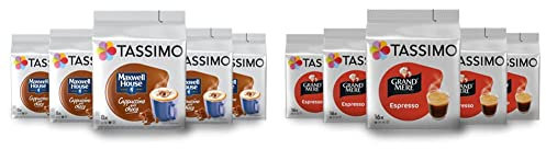 Tassimo Maxwell House Cappuccino Goût Choco (5 x 8 boissons) & Grand Mère Espresso (16 dosettes)