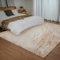 Ghouse Kurzflor Wohnzimmer Teppich Schlafzimmer Matte Moderner Home Flauschig Weich Teppiche für Kinderzimmer Anti-Rutsch Unterseite Waschbarer Teppich 150x215 cm Beige